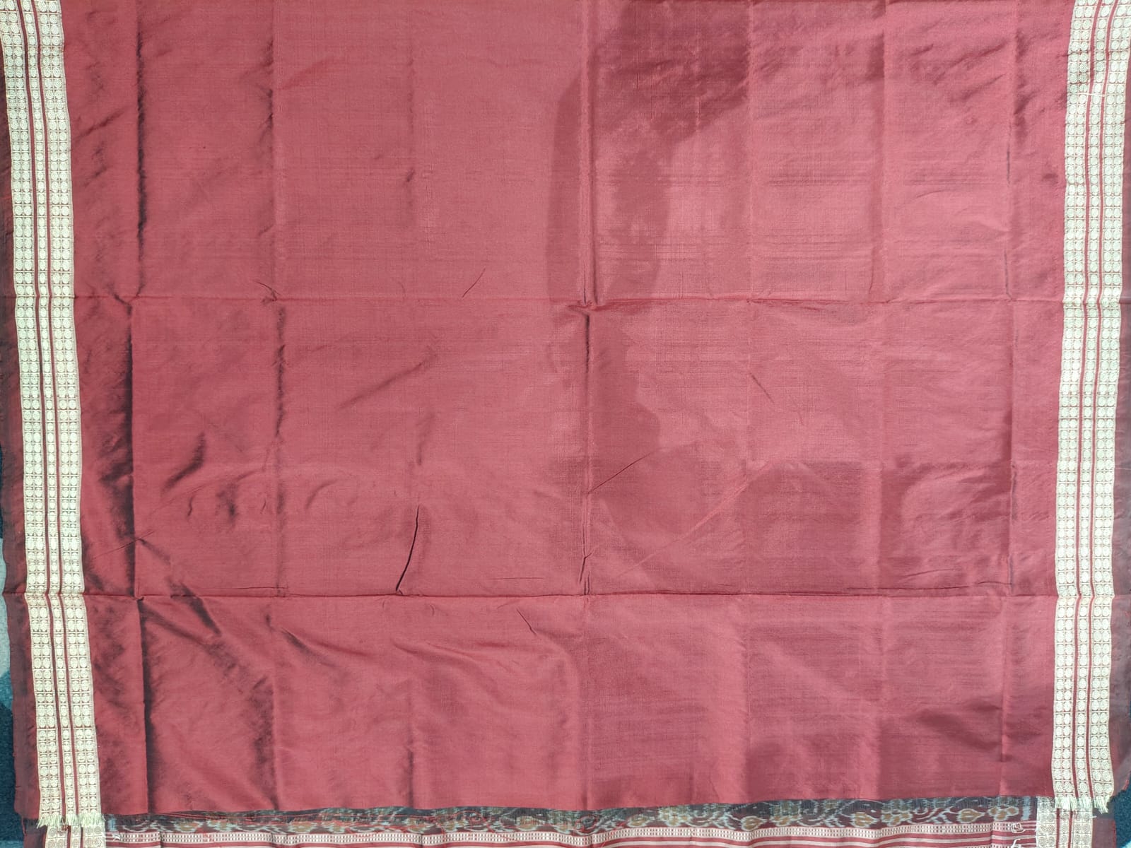 Black & Blue Maroon Pasapali Partly Odisha Handloom Sambalpuri Silk Saree