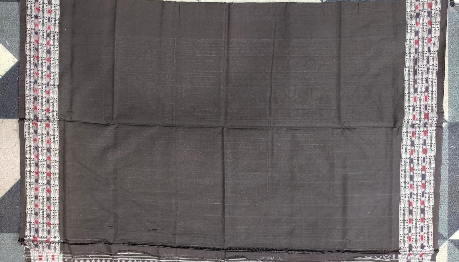 Black Mehendi Green Konark Chakra Sambalpuri Cotton Saree