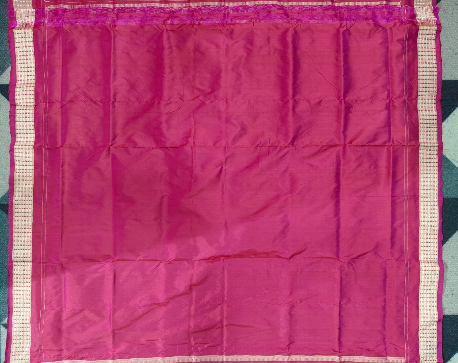 Purple  Magenta Lata Design Sambalpuri Semi Silk Saree
