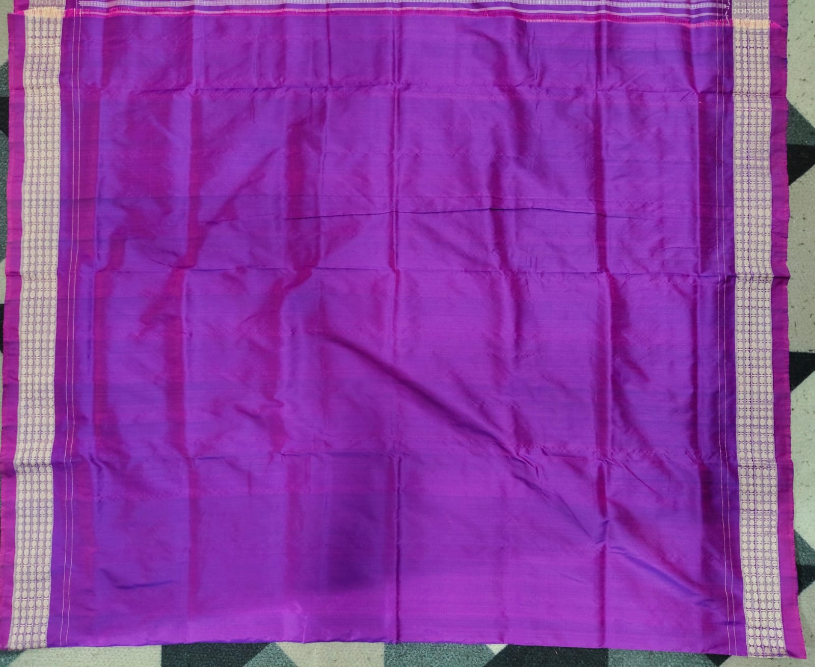 Magenta Purple  Odishi Face Sambalpuri Semi Silk Saree