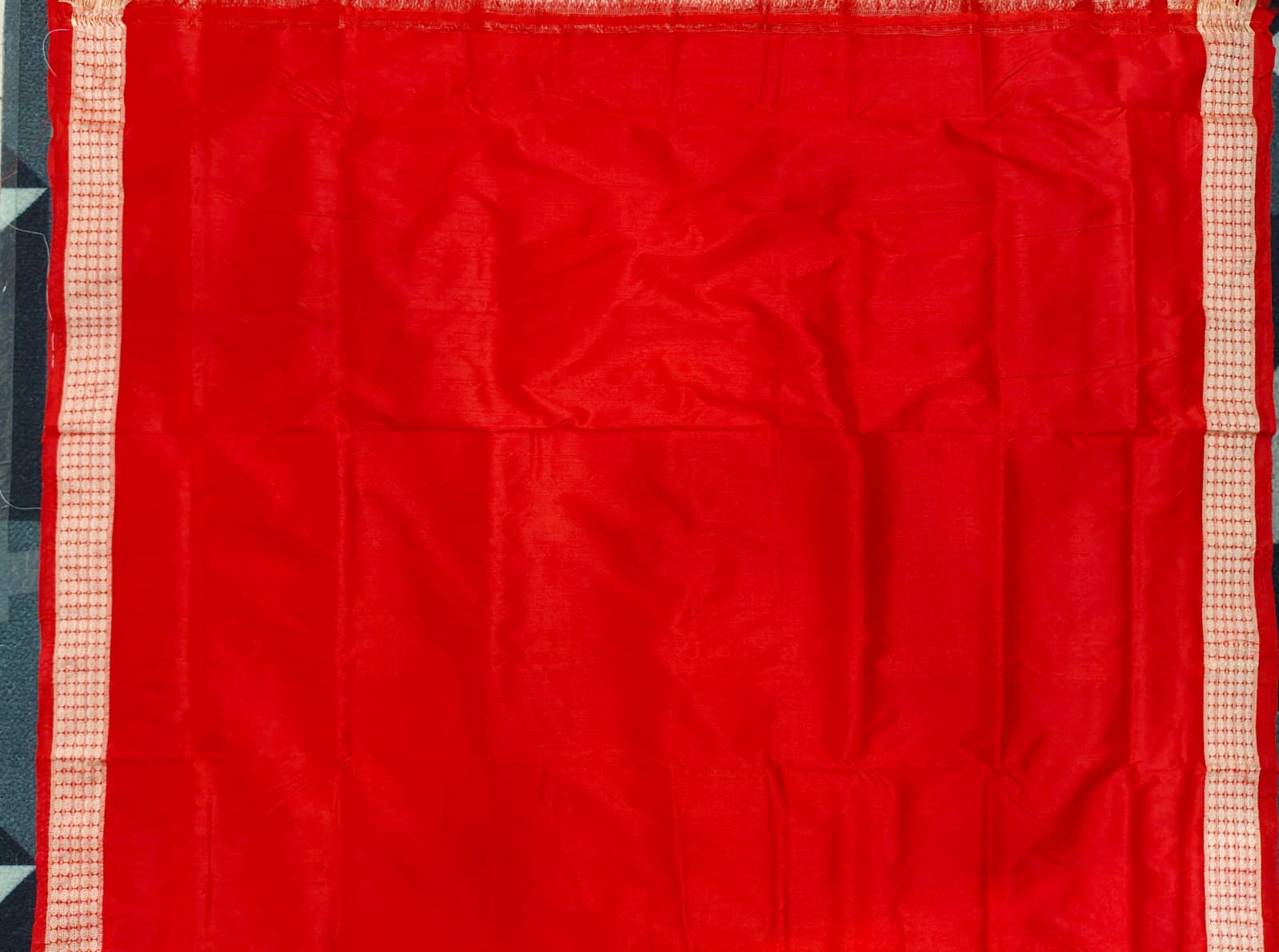 Peach Red Mini Buti Odisha Handloom Bomkai Silk Saree