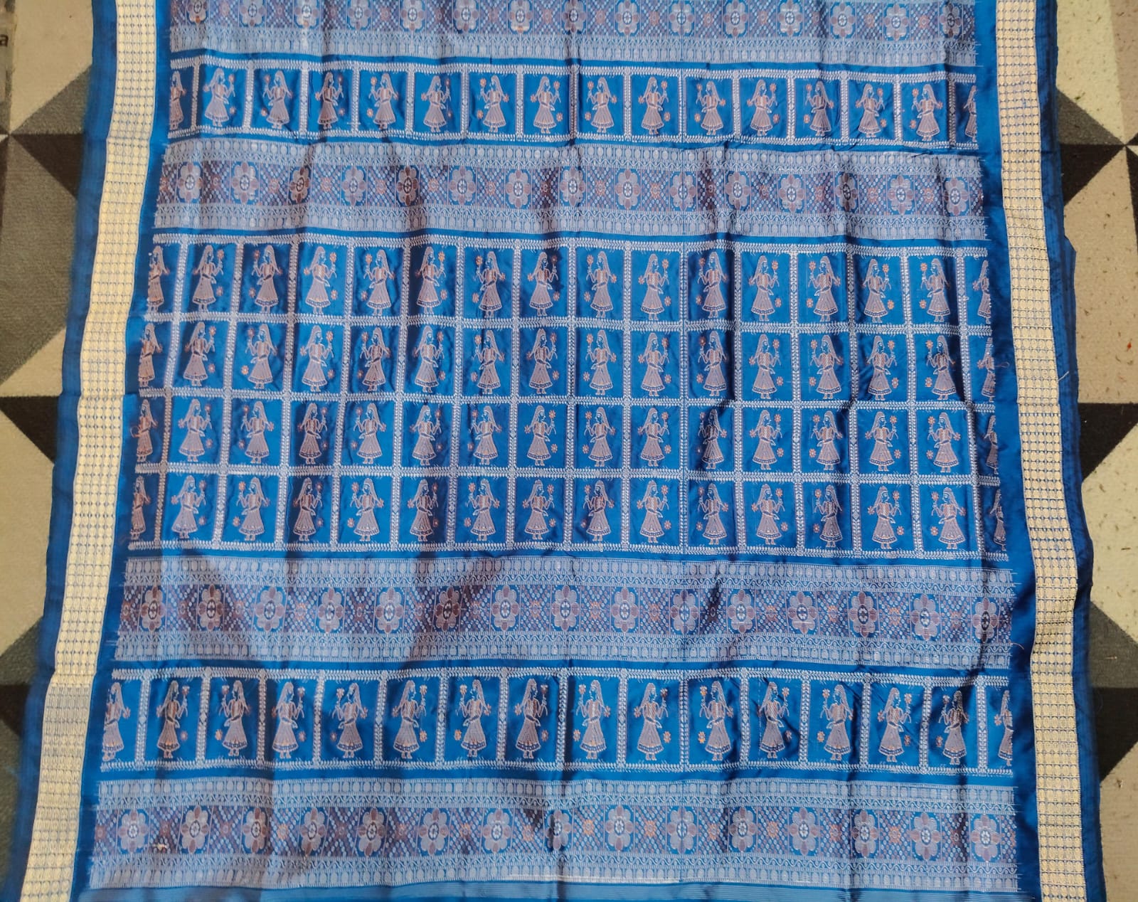 Maroon Copper Sulphate Mini Buti  Bomkai Silk Saree