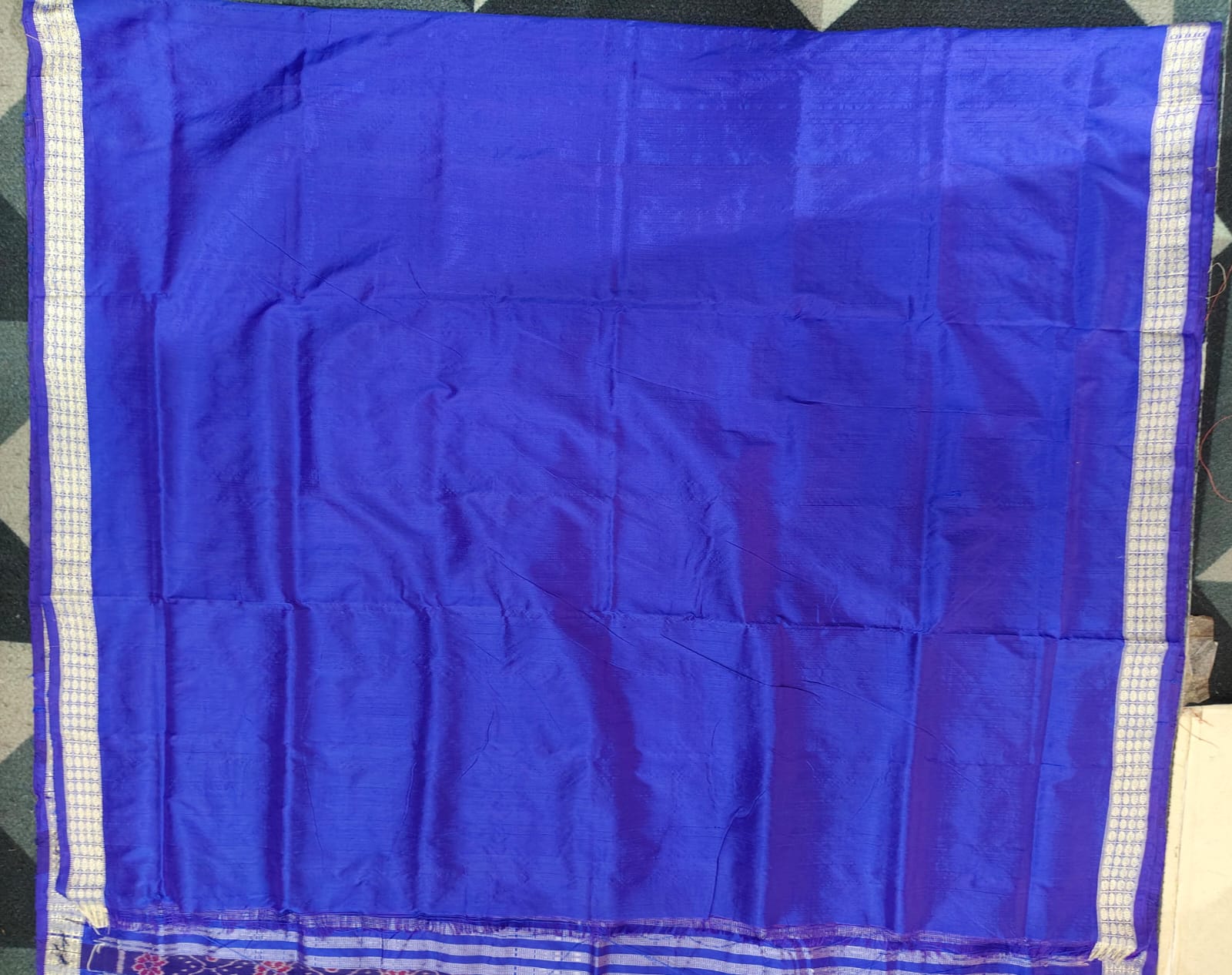 Dual Shade Lime Green Blue Mini Buti  Bomkai Silk Saree