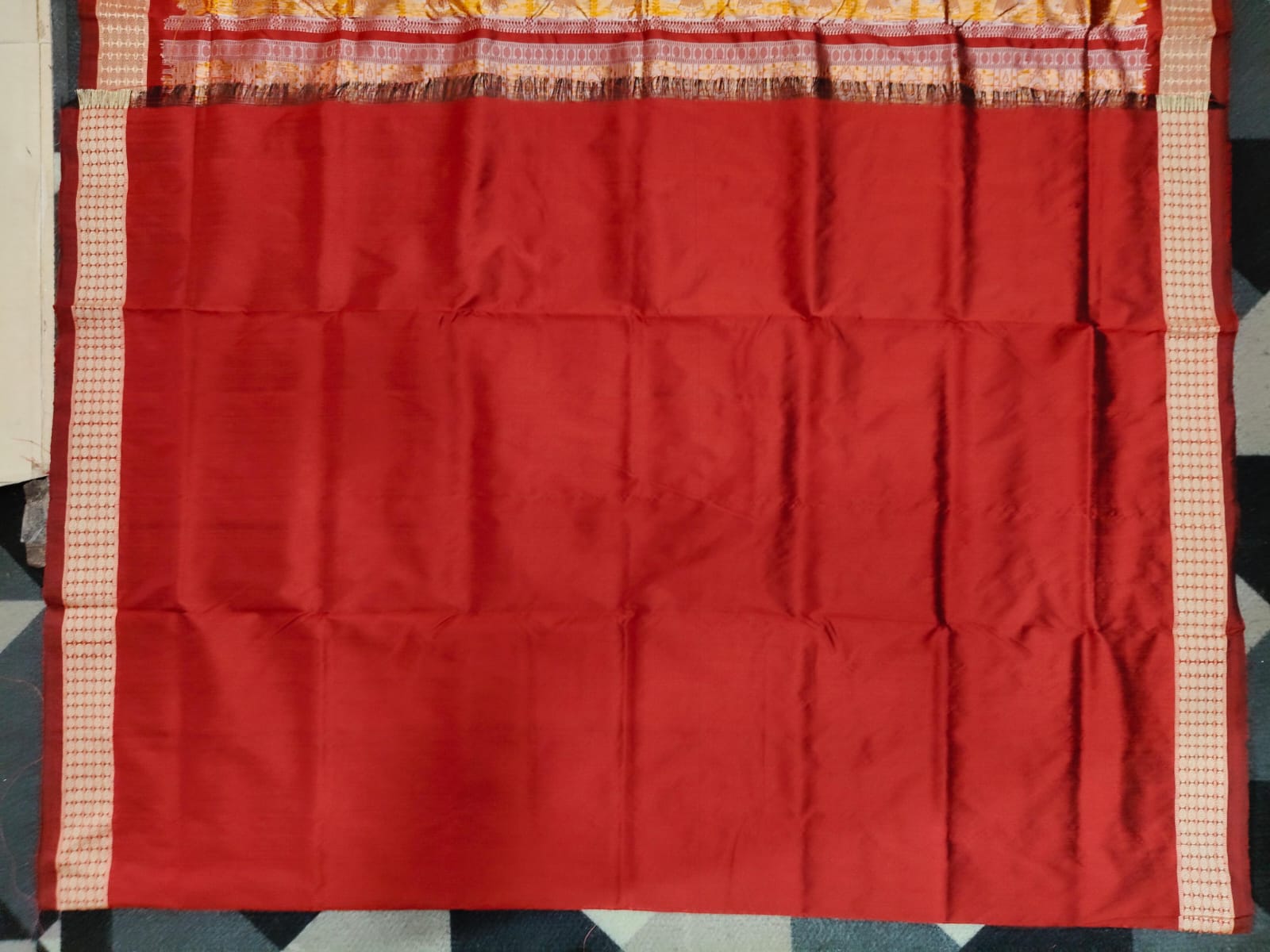 Green Maroon Mini Buti  Bomkai Silk Saree