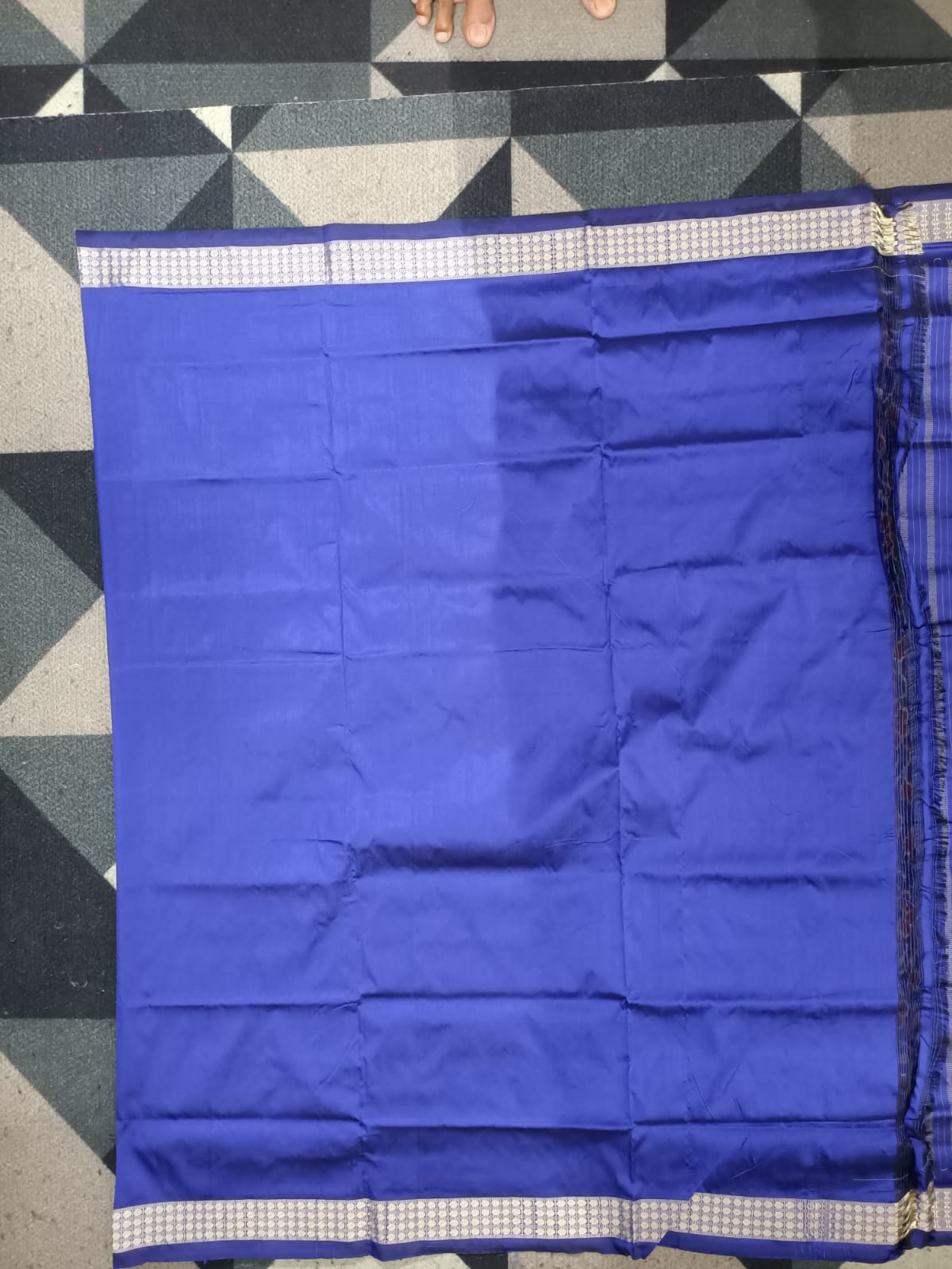 Magenta Navy Blue Mini Pasapali  Sambalpuri Semi Silk Saree