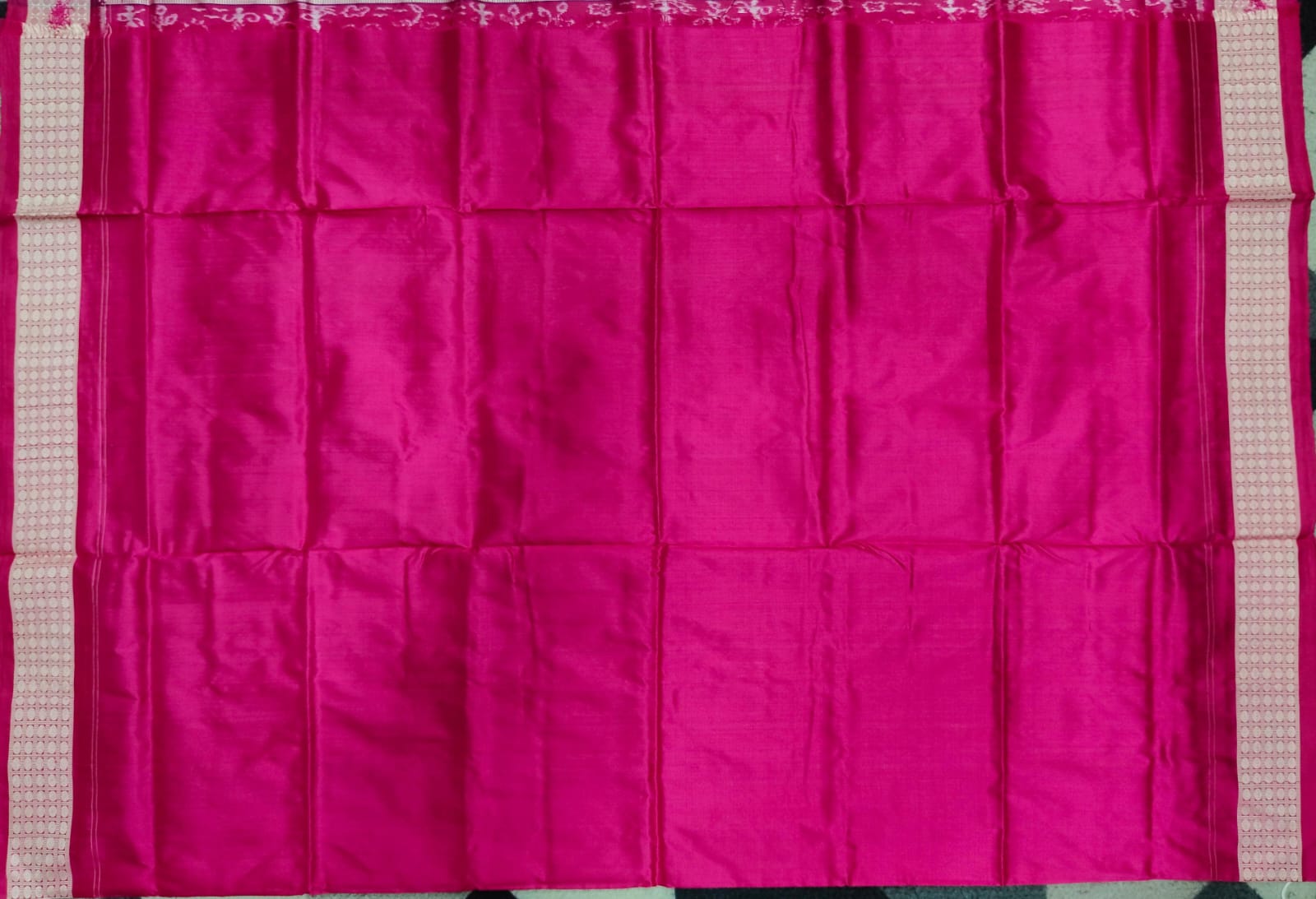 Navy Blue Magenta Lata Design Sambalpuri Silk Saree