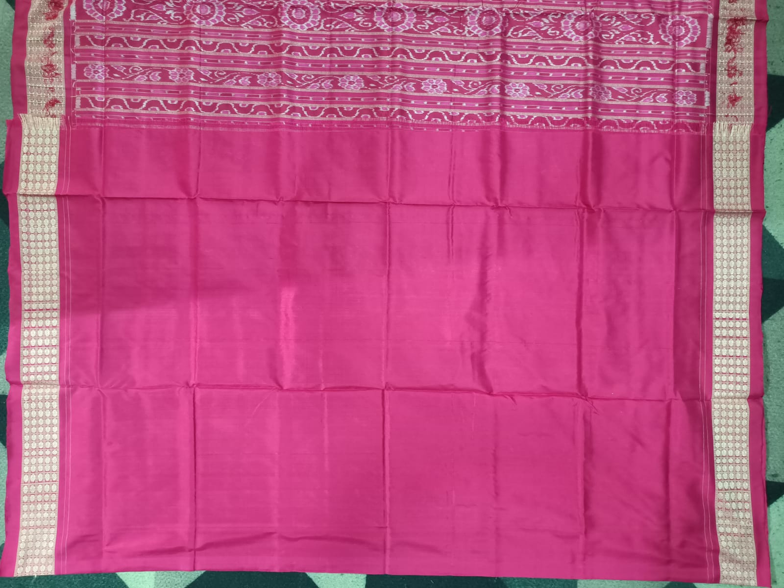 Navy Blue Magenta Nabakothi  Design Sambalpuri Silk Saree