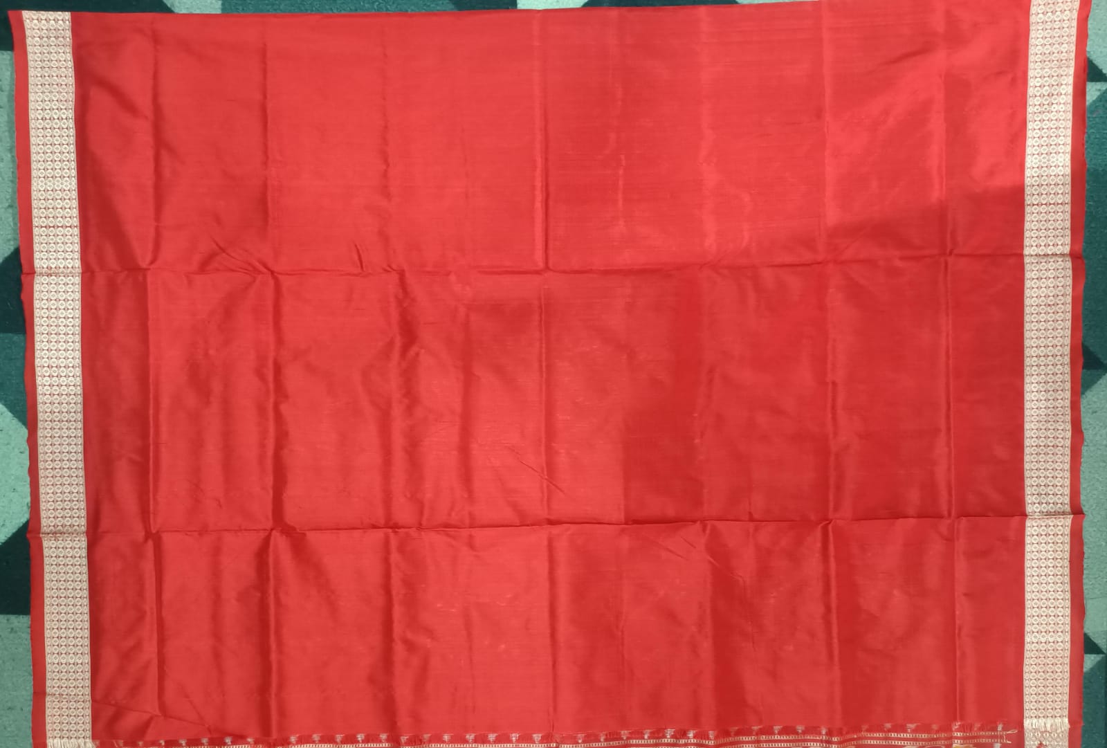 Maroon Red Nabakothi  Design Sambalpuri Silk Saree