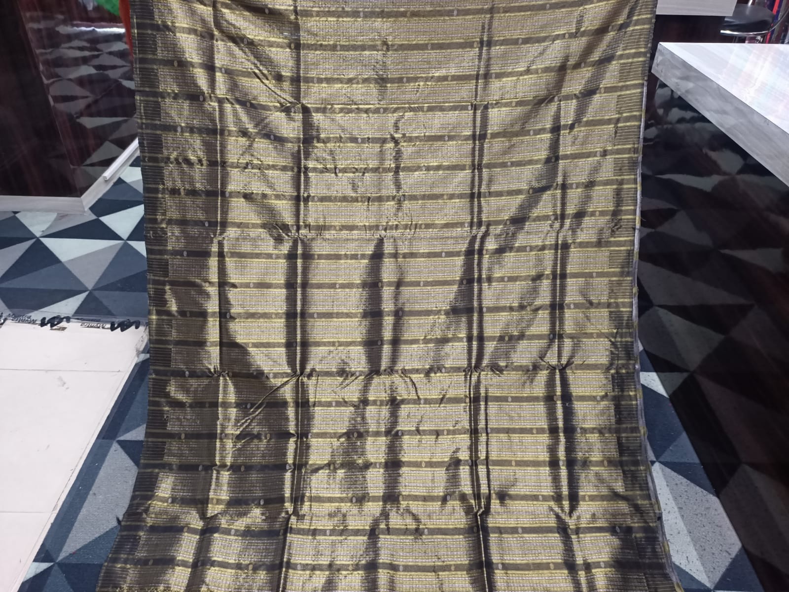 Black Golden & Silver Partly  Phoda Kumbha Tissue Sambalpuri Silk Saree