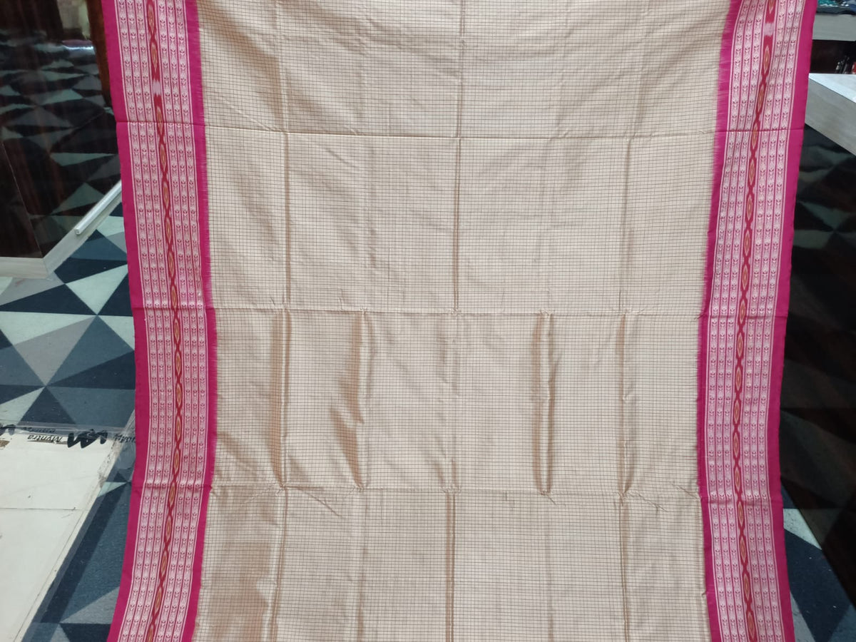 Off White Magenta Sachipar Odisha Handloom Sambalpuri Silk Saree