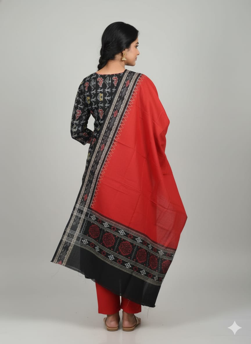 Black Red Tribal And House Dress Set