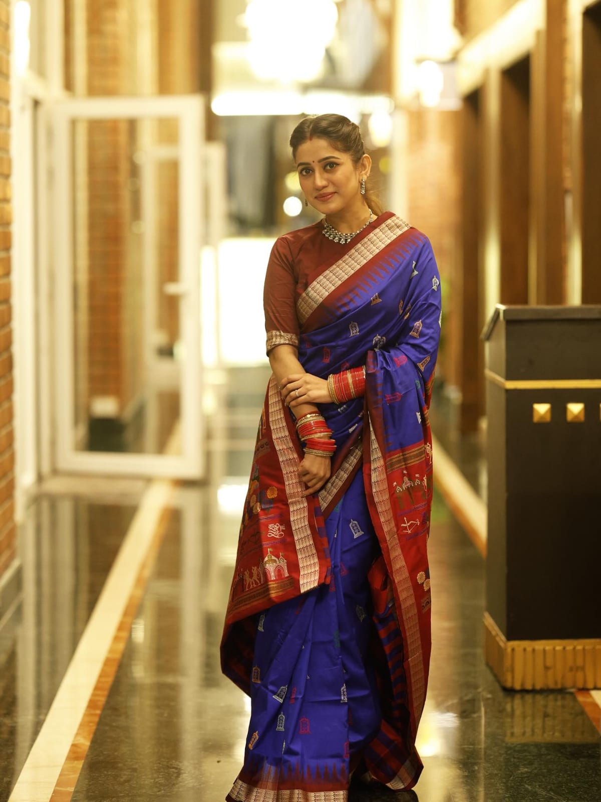 Blue Maroon Sri Ram Exclusive Sambalpuri Silk Saree