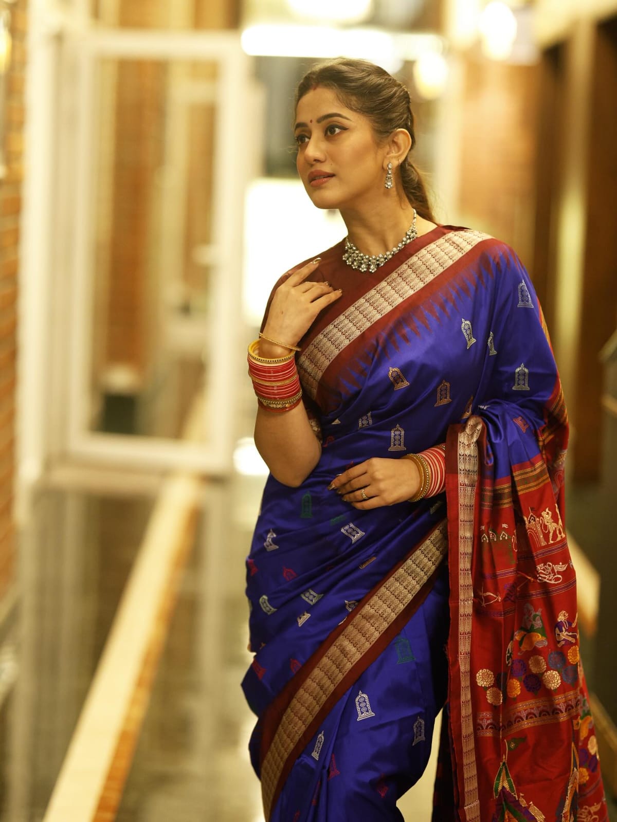Blue Maroon Sri Ram Exclusive Sambalpuri Silk Saree