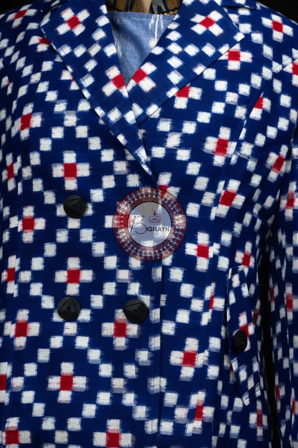 Blue Diagonal Pasapali Women’s Blazer