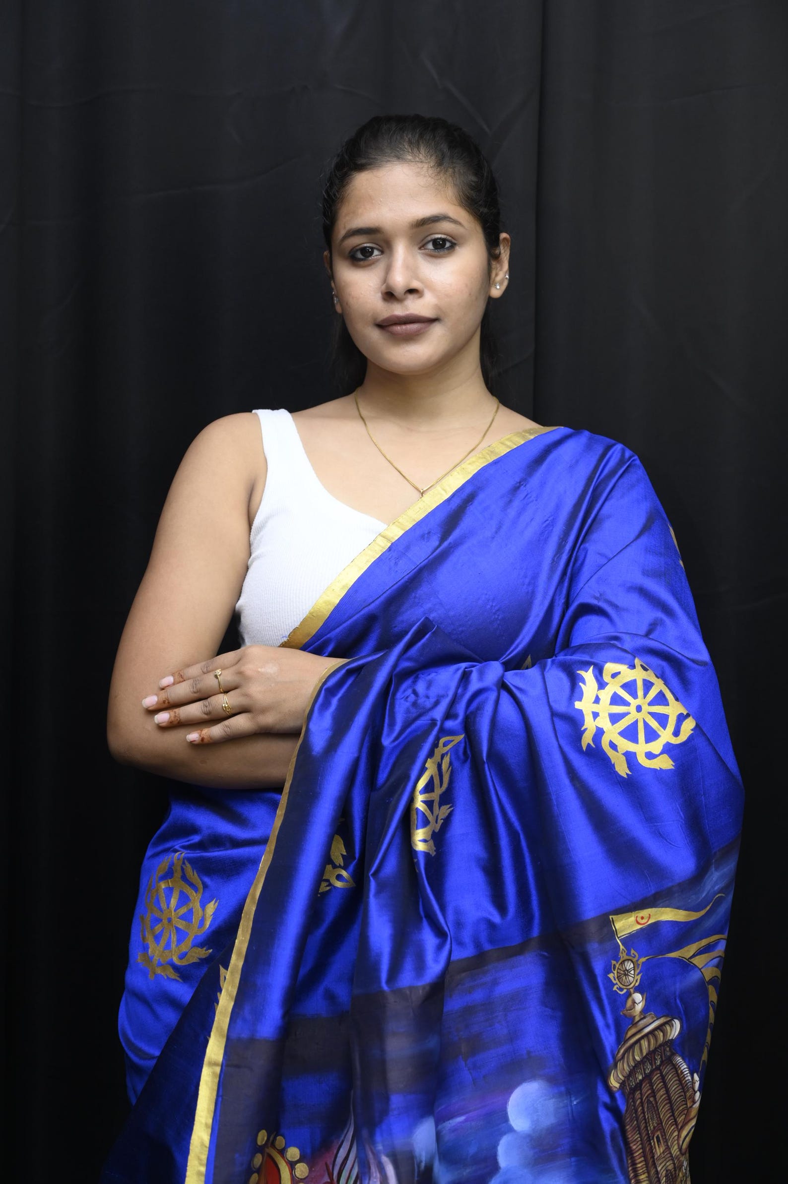 Blue RathYatra JBS Pattachitra Sambalpuri Silk Saree